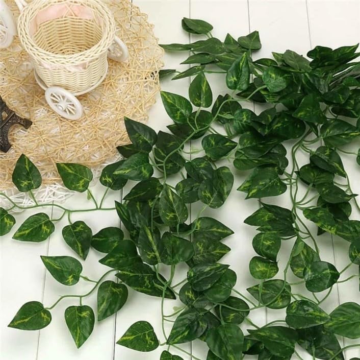 Decor Hacks DecorHacks Artificial Hanging Money Plant GarlandBailVine for Decor of HomeBalconyOffice and Festivals etc Pack of 6180LeavesGreen Creeper7ft 