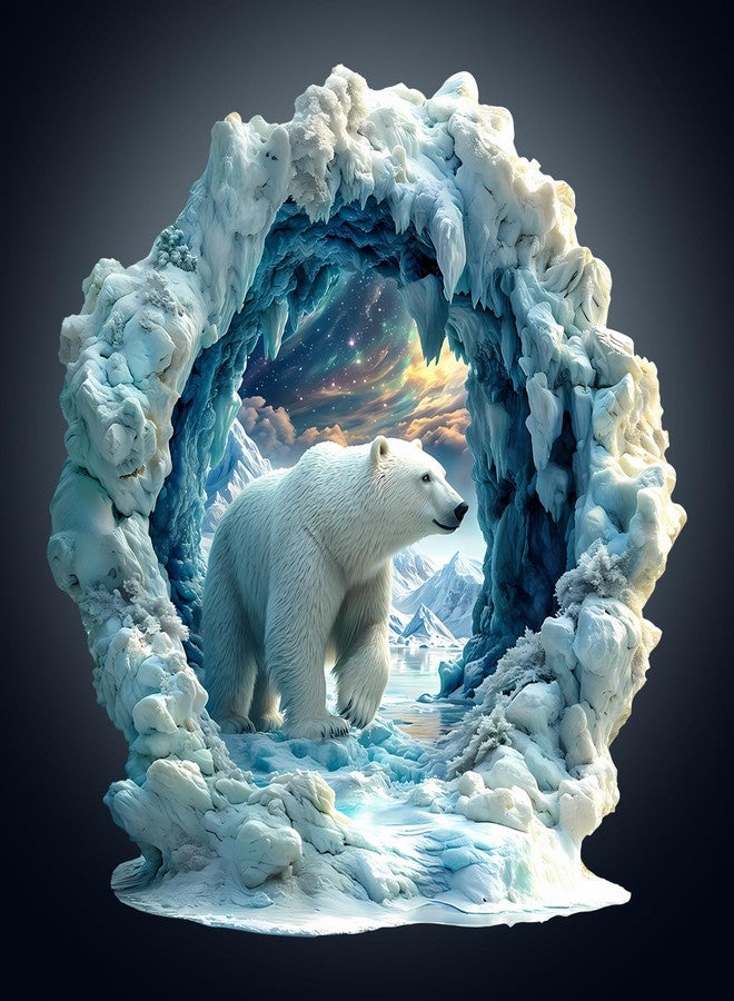 Jigfoxy Wooden Puzzle for Adults, Polar Bear Jigsaw Puzzles for Adult, Unique Animal Shape Wood Cut Puzzles, Christmas Thanksgiving Gifts for Friends Family (M-11.4 * 11.4in-190pcs) - Image 1