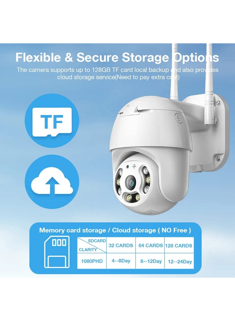 TECHNOVIEW TECHNOVIEW 1080P WiFi Security Camera Ptz Outdoor Dome IP Wireless P2P CCTV Camera with 64GB SD Card Included Night Vision Motion Detection Live View V380 Pro App PTZ with 64GB  - Image 4