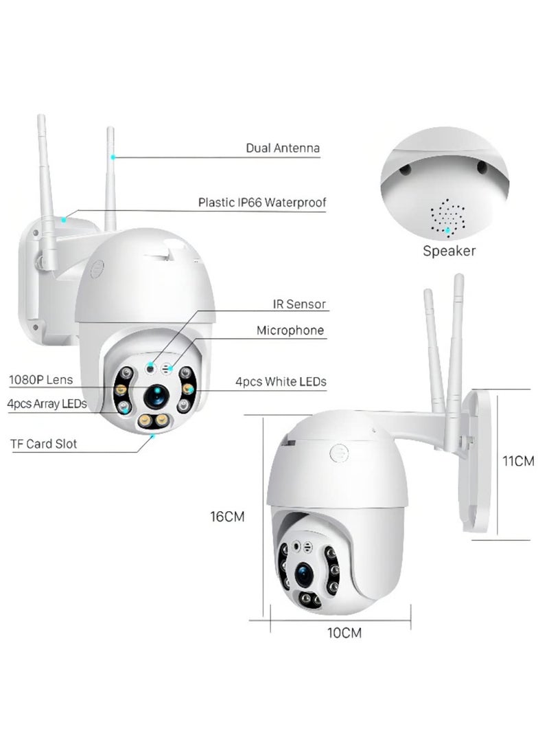 TECHNOVIEW TECHNOVIEW 1080P WiFi Security Camera Ptz Outdoor Dome IP Wireless P2P CCTV Camera with 64GB SD Card Included Night Vision Motion Detection Live View V380 Pro App PTZ with 64GB  - Image 5