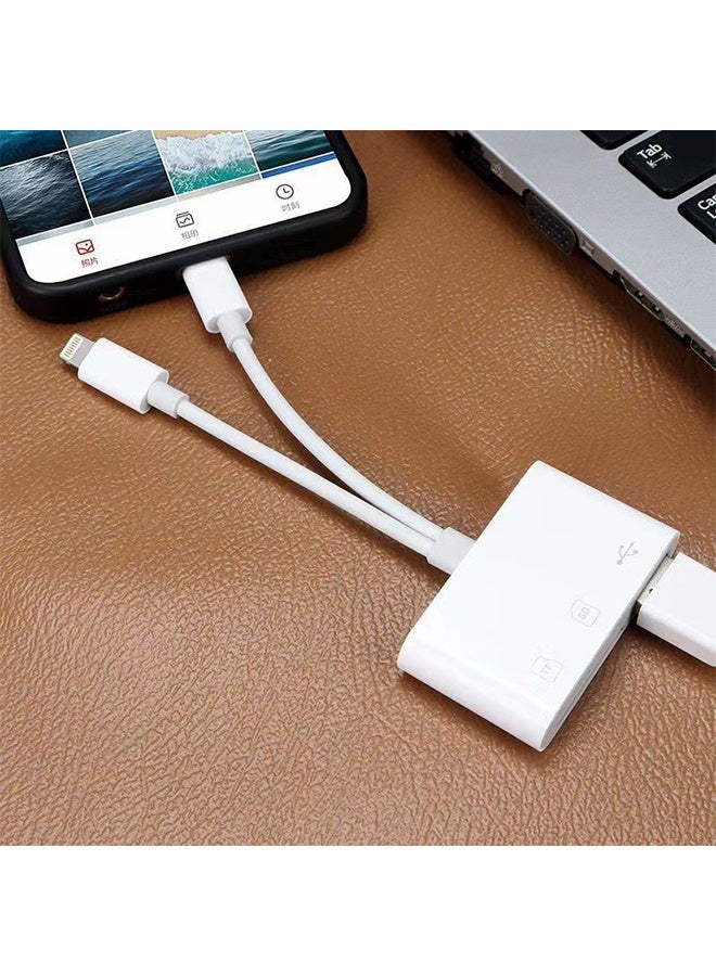 JieSuDa 3-in-1 SD/TF Card Reader with USB, Type-C & Lightning Connectors, Memory Card Adapter for iPhone, iPad, Android & Cameras, Plug & Play, No App Needed - Image 5