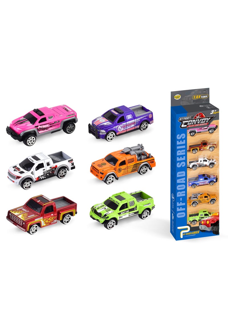 Little Story 6 Pieces Alloy Sliding Pickup Toy Truck - Multicolor  - Image 1
