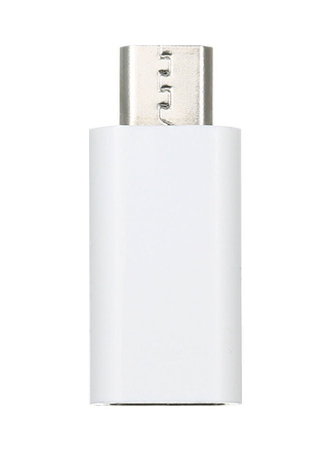 NIBEMINENT Type-C To Micro USB Convert Connector Charging Data Adapter White - Image 1