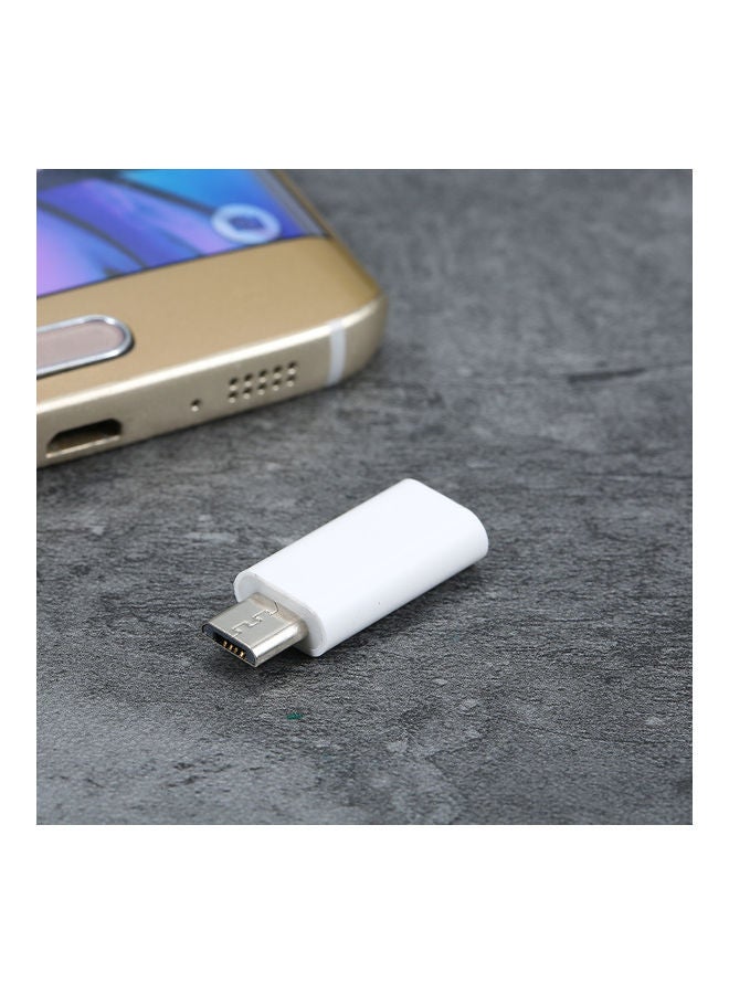 NIBEMINENT Type-C To Micro USB Convert Connector Charging Data Adapter White - Image 4
