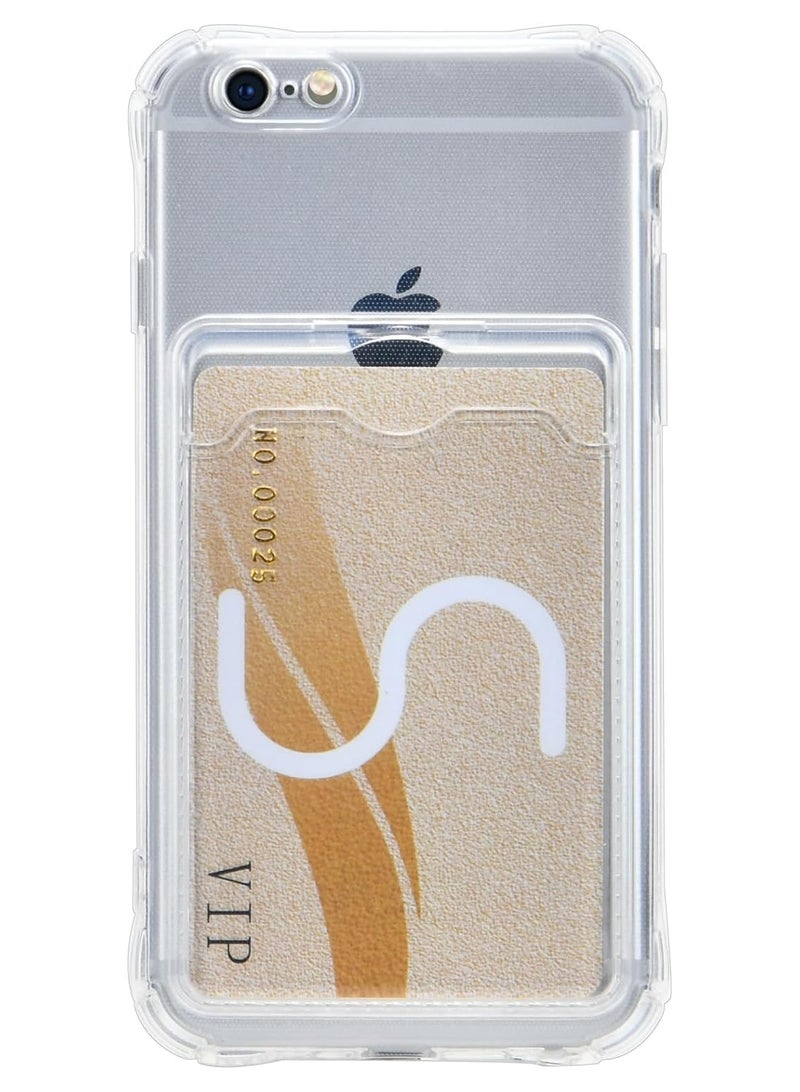 Wallet Phone Case Slim Fit Card Slot Transparent Case Protective Soft Shockproof Case with Card Holder For Iphone 6 Plus/6s Plus  - Image 1