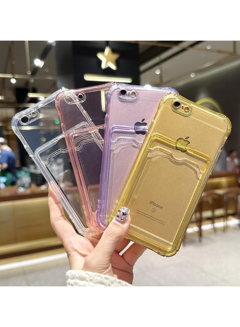 Wallet Phone Case Slim Fit Card Slot Transparent Case Protective Soft Shockproof Case with Card Holder For Iphone 6 Plus/6s Plus  - Image 2