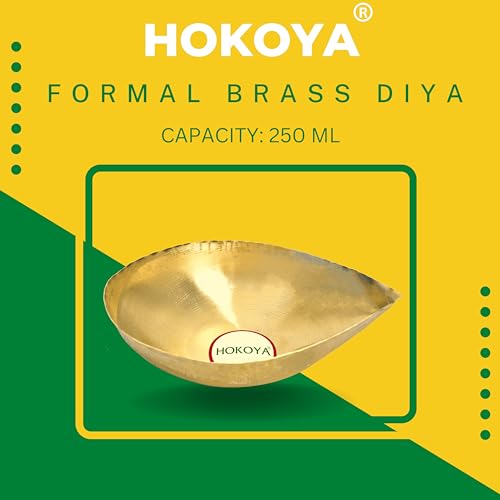 HOKOYA Pital Formal Diya Sets for Diwali / Dussehra / Evening Puja in Home / Mandir / Temple (X-Large, 1) - Image 2