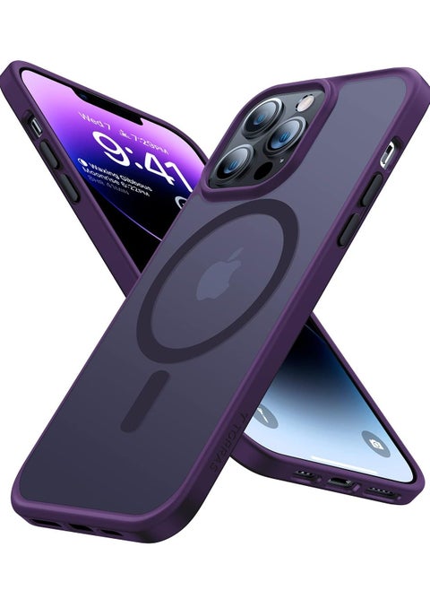 Magnetic Case for iPhone 13 Promax 6.7-Inch Compatible iphone 13 promax 6.7  with MagSafe, Translucent Matte Back Slim Shockproof Phone Cover (purple)