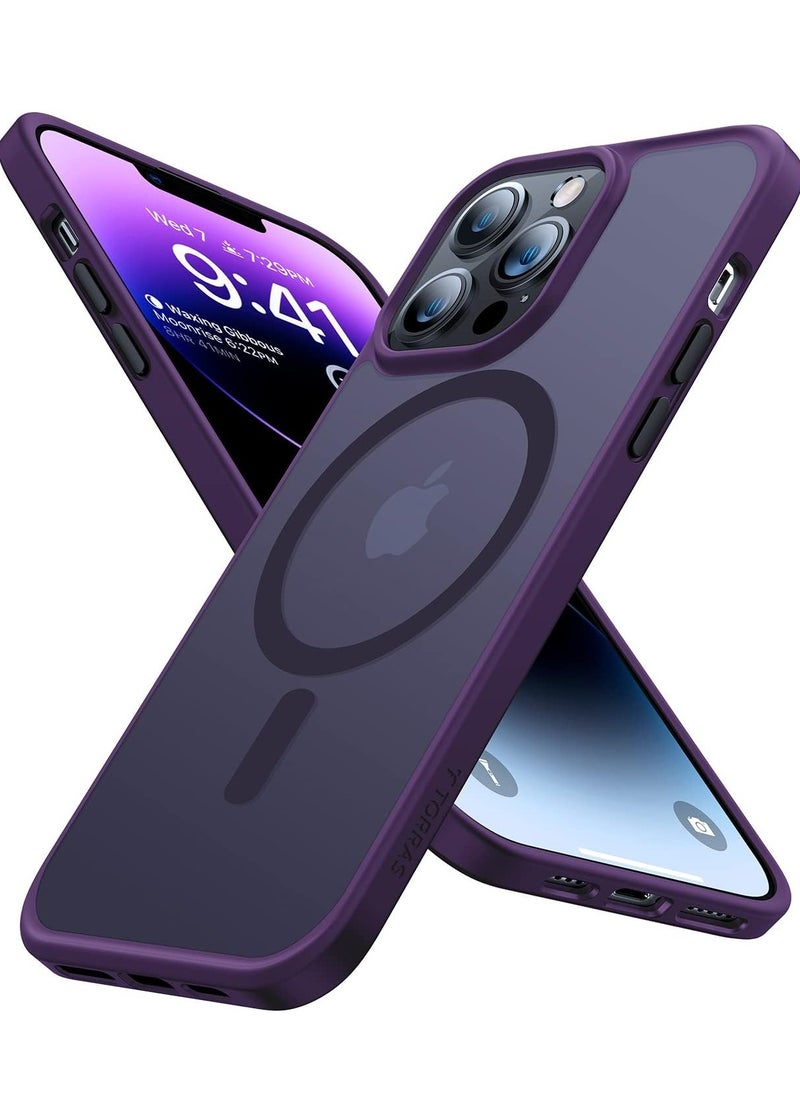 Denx Magnetic Case for iPhone 13 Promax 6.7-Inch Compatible iphone 13 promax 6.7  with MagSafe, Translucent Matte Back Slim Shockproof Phone Cover (purple)  - Image 1