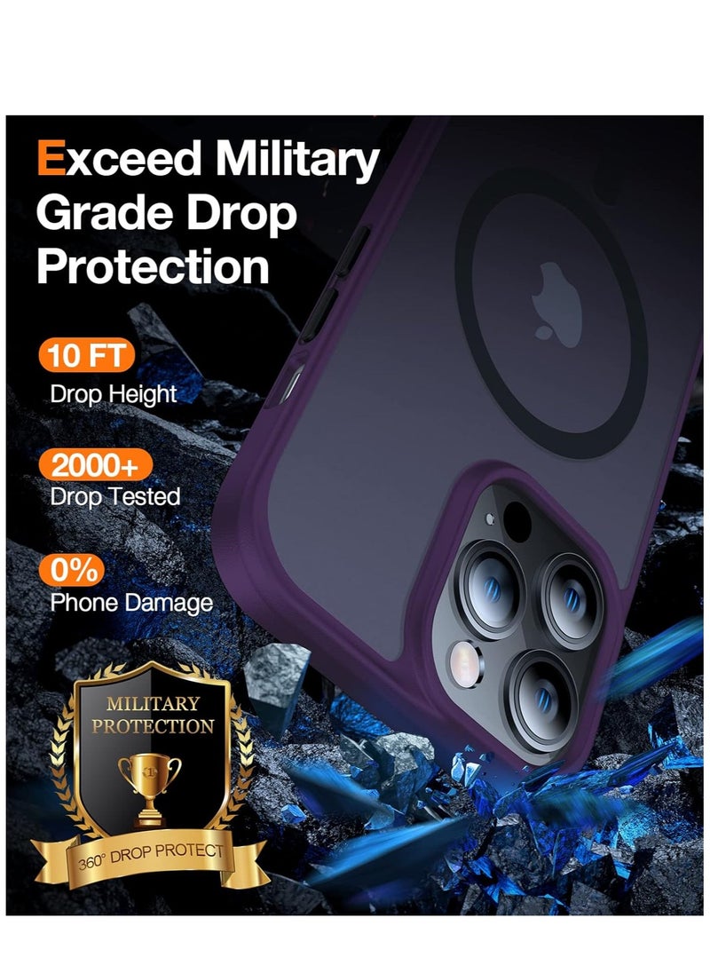 Denx Magnetic Case for iPhone 13 Promax 6.7-Inch Compatible iphone 13 promax 6.7  with MagSafe, Translucent Matte Back Slim Shockproof Phone Cover (purple)  - Image 5