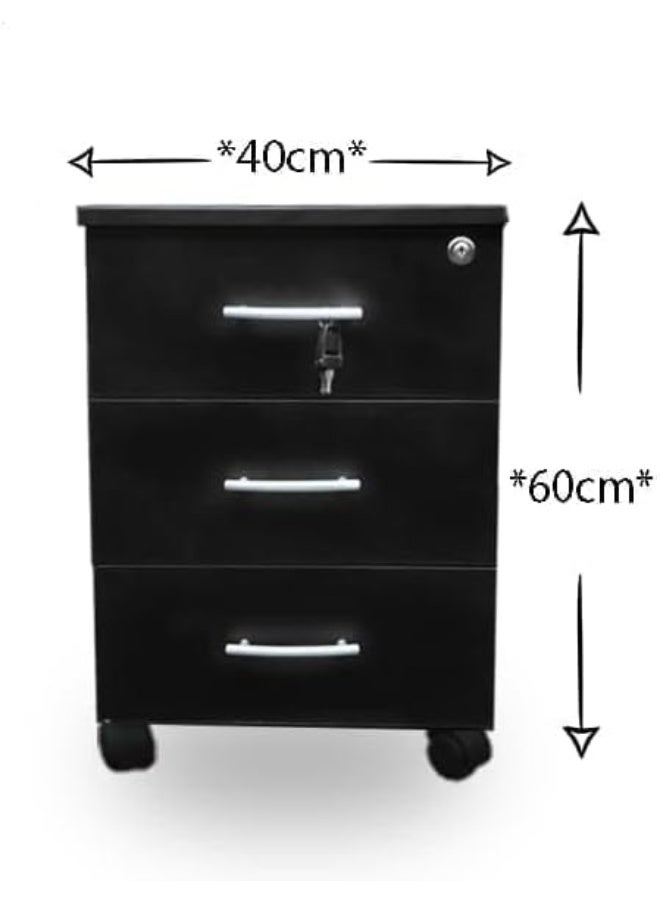 Movable Wooden Drawer Unit – 3 Drawers – Practical & Stylish Storage Solution – Easy to Move & Organize - Image 4