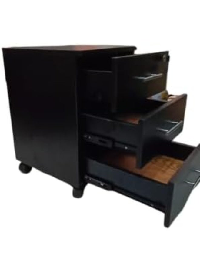 Movable Wooden Drawer Unit – 3 Drawers – Practical & Stylish Storage Solution – Easy to Move & Organize - Image 3