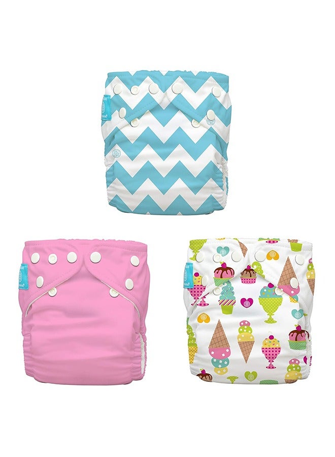 Charlie Banana 3 Diapers 6 Inserts Cotton Candy One Size - Image 1
