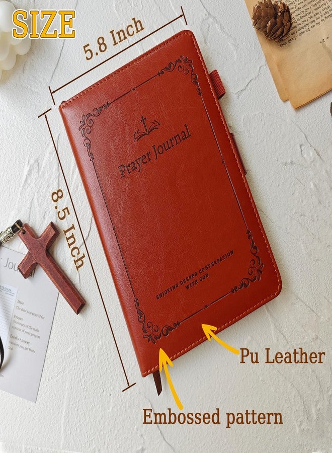 YOJO Bible Journal, Prayer Journal for Woman & Men, Daily & Weekly Bible Study Journal for Woman Men, PU Leather Prayer Journal, Christian Gifts for Women Men (Brown) - Image 3
