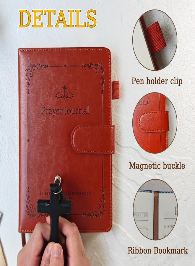 YOJO Bible Journal, Prayer Journal for Woman & Men, Daily & Weekly Bible Study Journal for Woman Men, PU Leather Prayer Journal, Christian Gifts for Women Men (Brown) - Image 4