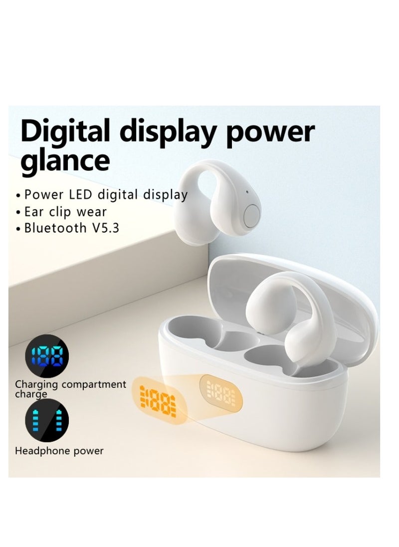 Generic AIR8 Clip Ear With Digital Display Charging Bin Wireless Bluetooth Earphones  - Image 2