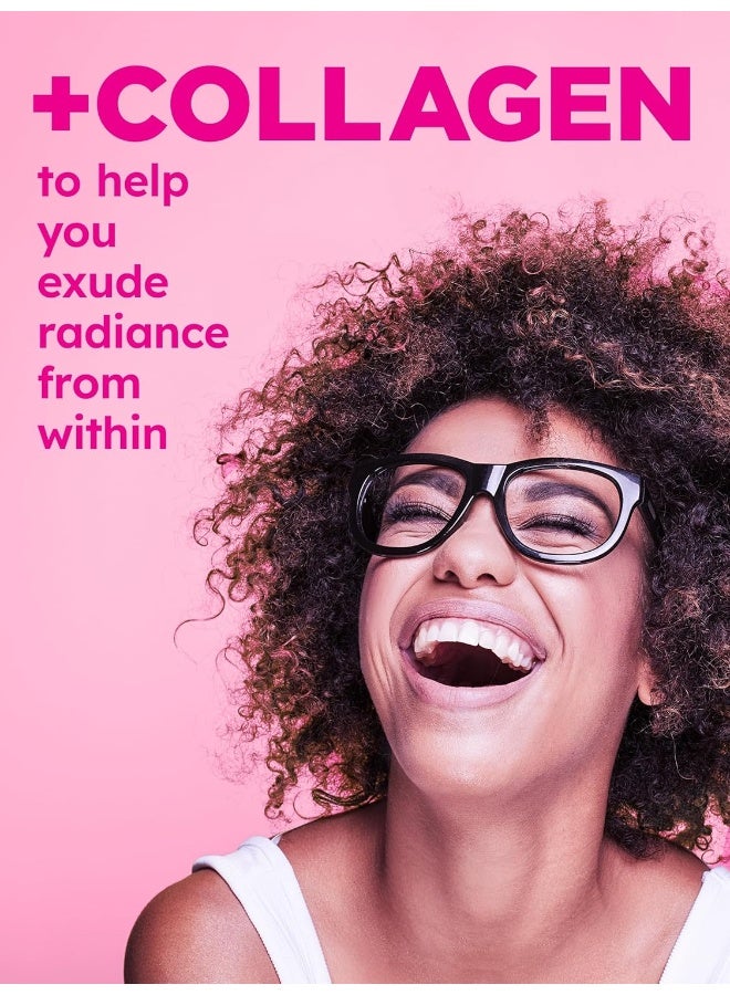 PINK جواهر متعددة الفيتامينات الوردية للنساء | خالية من الكائنات المعدلة وراثيًا وخالية من الجلوتين | بالإضافة إلى الكولاجين والبيوتين | نكهة التوت المختلط - Image 5