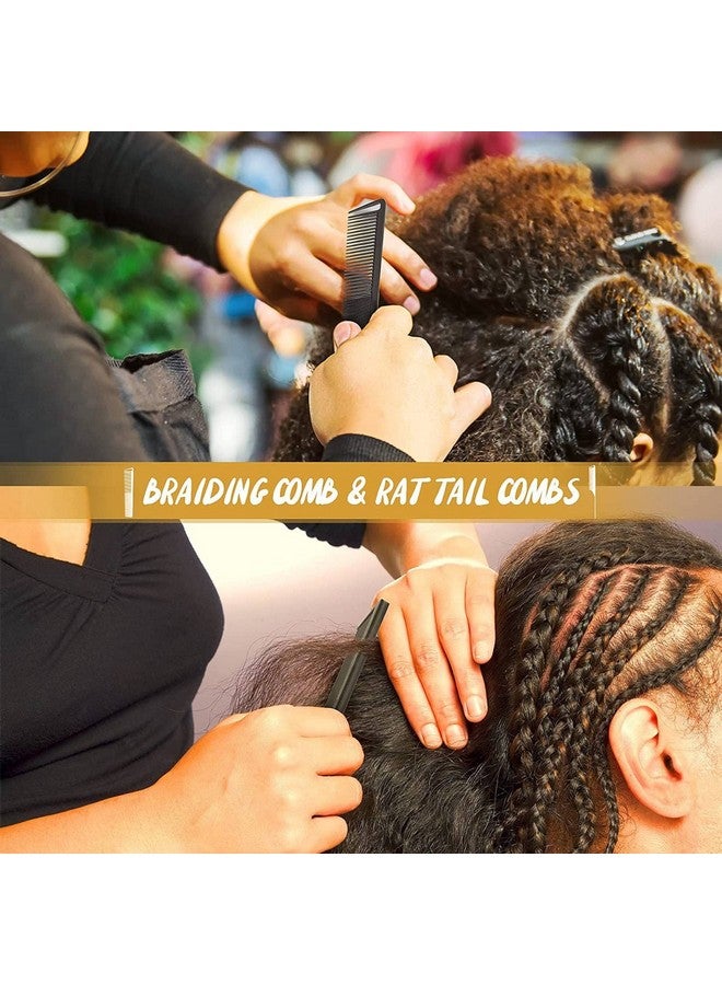 Jiawu Hair Combs Professional Salon Hair Clip Highlights Comb Rat Tail Teasing Clip Comb Straightening Hair Comb For Knotty Hair Unkempt Hair Hair Coloring Styling Tools (Black) - Image 5