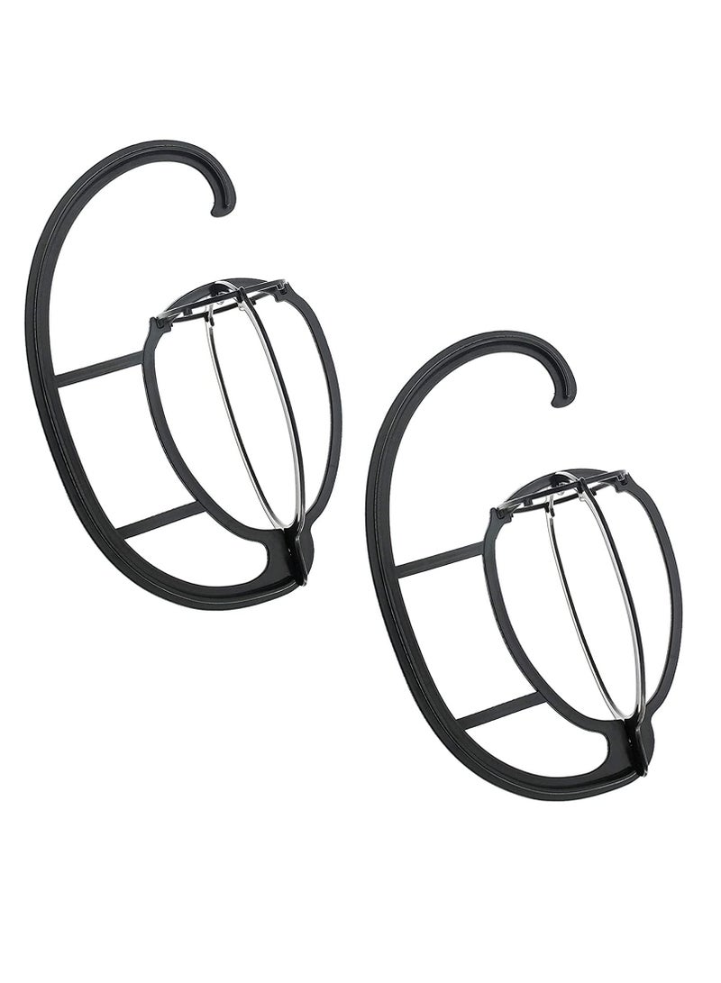 Excefore طقم حامل شعر مع مشط شعر وغطاء شعر 2 قطعة لجميع الشعر المستعار، حامل شعر محمول، مجفف شعر قابل للطي، أداة عرض الشعر المستعار - Image 1