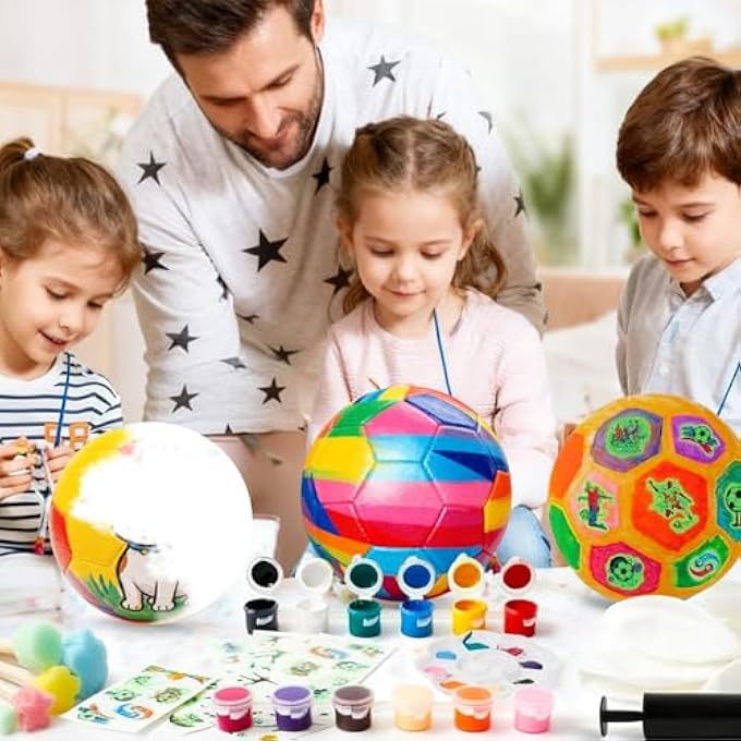 UOY FOOTBALL PAINTING SET CRAFT SET, FOOTBALL GIFTS BOYS, FOOTBALL CRAFT BOYS 6 8 9 10 YEARS, CHILDREN'S FOOTBALL DIY PAINTING SET WITH PIGMENT STICKERS FOR CHILDREN BOYS AND GIRLS - Image 4