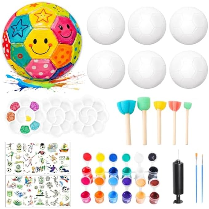 UOY FOOTBALL PAINTING SET CRAFT SET, FOOTBALL GIFTS BOYS, FOOTBALL CRAFT BOYS 6 8 9 10 YEARS, CHILDREN'S FOOTBALL DIY PAINTING SET WITH PIGMENT STICKERS FOR CHILDREN BOYS AND GIRLS - Image 1