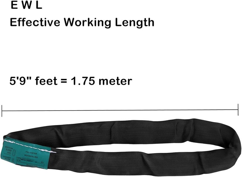 runner deer Black Spanset Round Slings 2-Pack 5300lb for Aerial Hoop Rigging polyeste sling for Yoga Hammock Aerial Silks Wrap Over Tree Limbs or Beams - Image 2