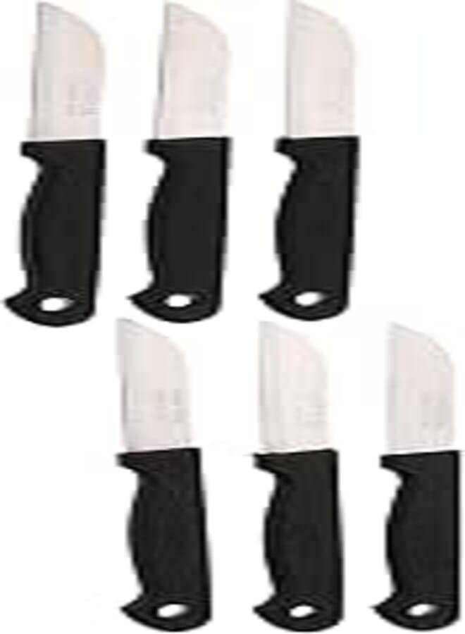 MAROB Stainless Steel Kitchen Knives Set Made in Italy, Black and Silver, 71T B06