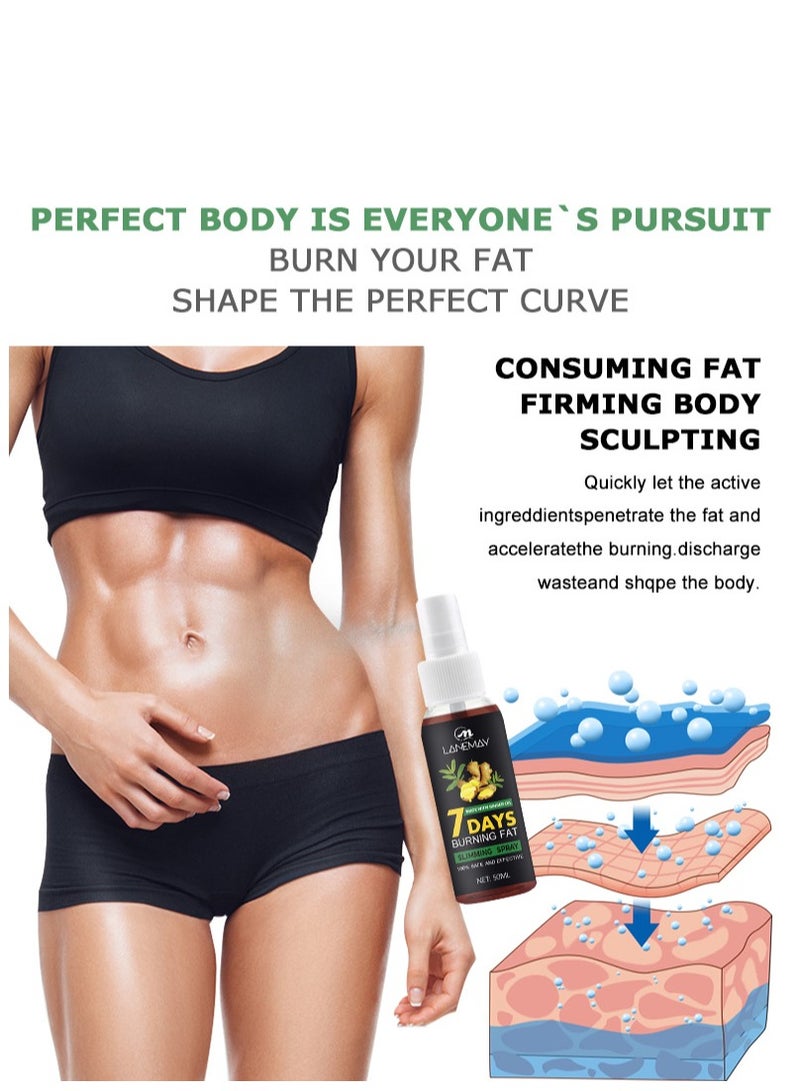 LANEMAY Heating massage spray,Slimming Essential Oils for Weight loss Shaping the Waist Thighs and Legs Essential Oil Used to Remove Belly Fat 30ml - Image 2