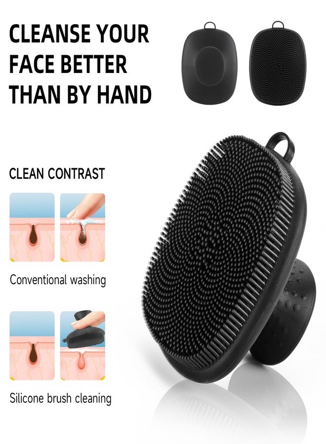 SANLESS Face Scrubber, SANLESS Silicone Face Scrubber for Men Facial Cleansing Brush, Manual Waterproof Face Wash Brush for Exfoliating and Deep Cleansing - Black - Image 4