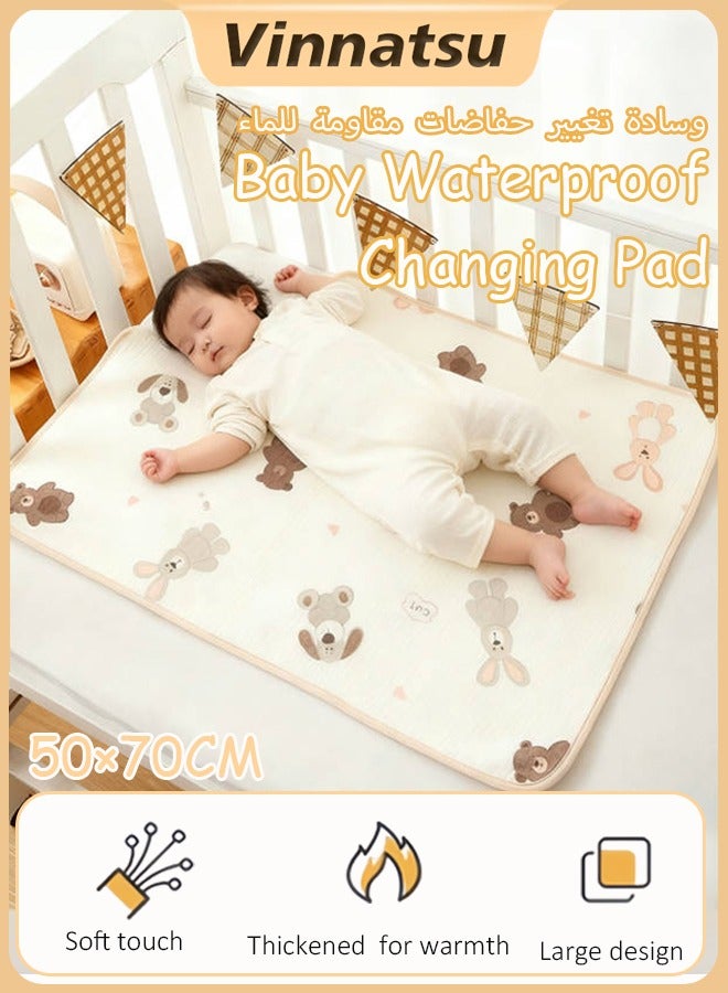 Vinnatsu Baby Waterproof Changing Pad Liners Waterproof bed sheet  - Quilted Thicker Ultra Soft Changing Table Cover Liners for Baby Toddler Children Pet and Adults - Durable & Easy to Clean -  50×70 CM - Image 1