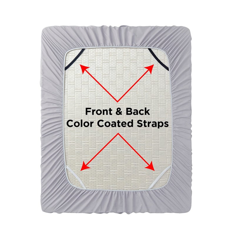 Empyrean Bedding Empyrean Grey Lavender Extra Deep Pocket King Fitted Sheet Only, Hotel Luxury King Size Fitted Sheets Easily Fits 18 to 24 Inch Mattress, Super Soft, Wrinkle-Free Bottom Sheets with Corner Straps - Image 5