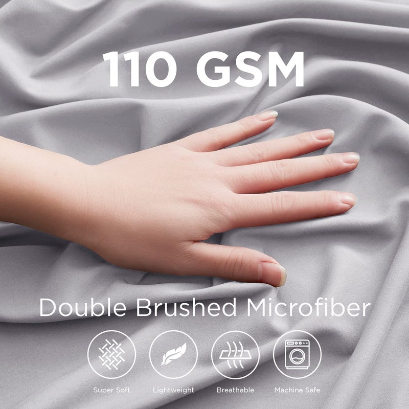 Empyrean Bedding Empyrean Grey Lavender Extra Deep Pocket King Fitted Sheet Only, Hotel Luxury King Size Fitted Sheets Easily Fits 18 to 24 Inch Mattress, Super Soft, Wrinkle-Free Bottom Sheets with Corner Straps - Image 2