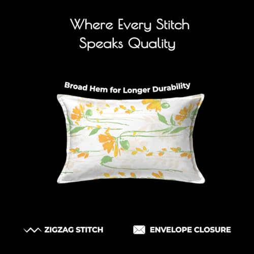 Plumora Single Bed Cotton Bedsheet with 1 Pillow Cover, 100% Pure Cotton Single Bedsheet 60×90 Inches, 240 TC Soft Breathable Floral Bed Sheet – (Sunlit Flora) - Image 4