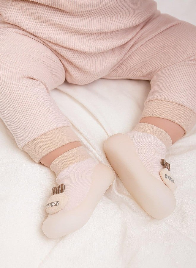 SYADEL Baby Sock Shoes - Non-Slip Cotton Walking Shoes for Infants | 12.6cm Anti-Skid Sole | First Walkers | Indoor Safety Footwear for Boys & Girls (12-18 Months), Pink - Image 2