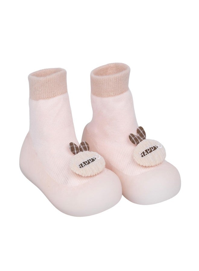 SYADEL Baby Sock Shoes - Non-Slip Cotton Walking Shoes for Infants | 12.6cm Anti-Skid Sole | First Walkers | Indoor Safety Footwear for Boys & Girls (12-18 Months), Pink - Image 4