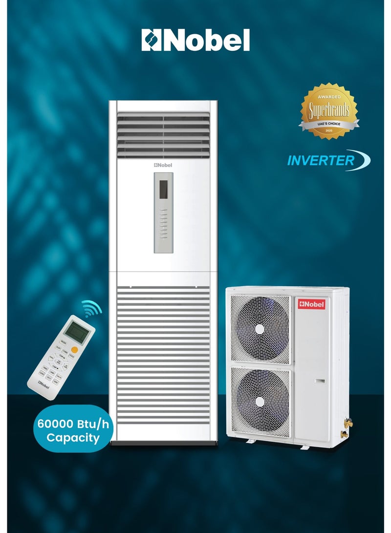 Nobel 5 Ton Floor Standing Air Conditioner, Rotary Compressor, T3 Climate, On-Off Type, Powerful Heating & Cooling, 380V (1 Year Warranty) 6500 W NFA60T White - Image 1