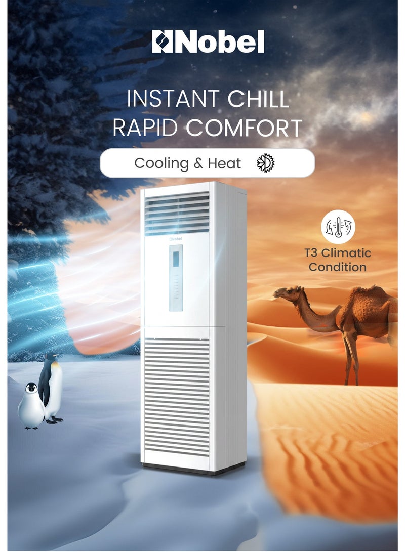 Nobel 5 Ton Floor Standing Air Conditioner, Rotary Compressor, T3 Climate, On-Off Type, Powerful Heating & Cooling, 380V (1 Year Warranty) 6500 W NFA60T White - Image 3