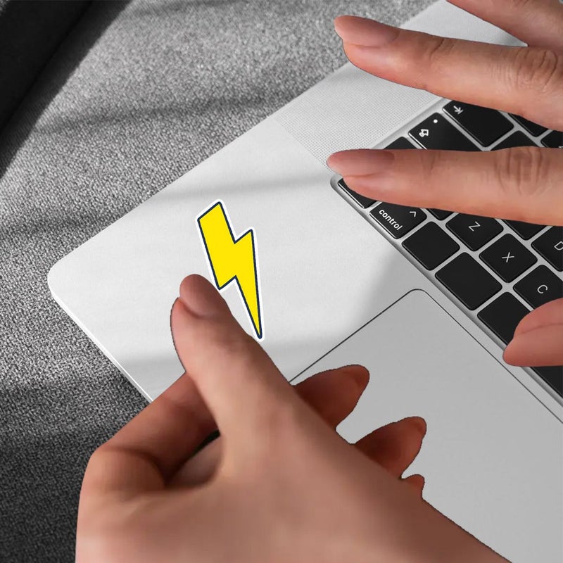 9 قطع ملصقات فينيل صفراء زاهية على شكل صاعقة برق، لاصقة عالية الوضوح لنافذة السيارة، للمصد واللاب توب والخوذة، متينة وسهلة التركيب، لعشاق الأماكن الخارجية. - Image 3