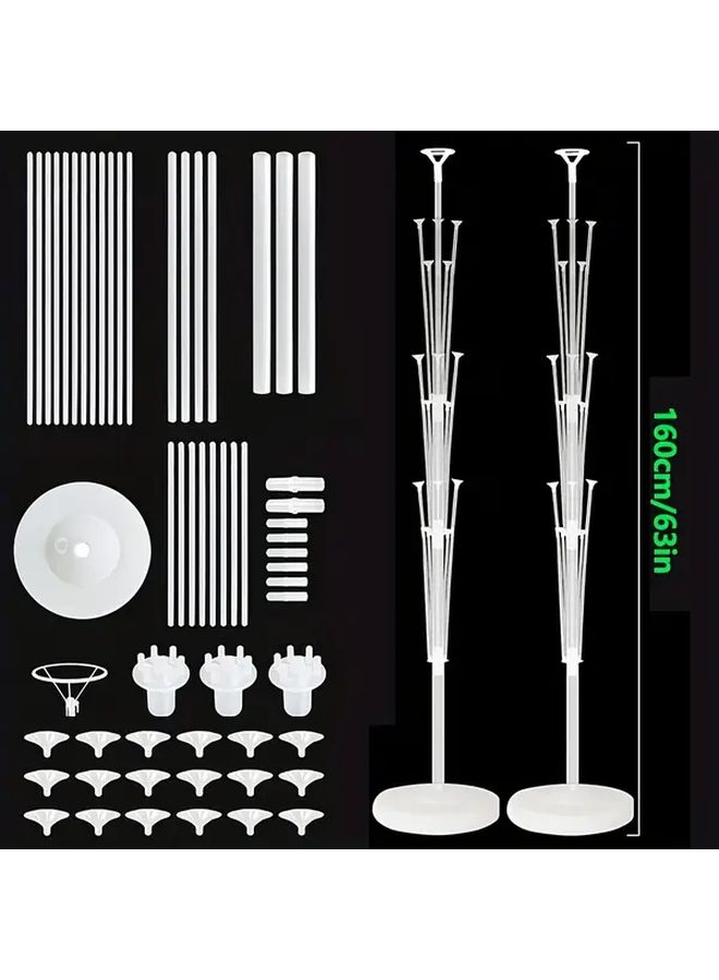 2 Sets Heavy Duty 63 Inch Tall Balloon Stand Kit with Water Base for Large Decorations - Image 3