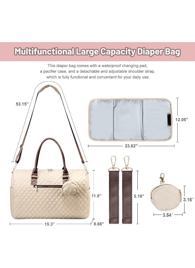 Lovevook LOVEVOOK Diaper Bag Tote with Pacifier Case and Changing Pad, Large Capacity Mommy Bag for Hospital and Weekender Travel, Functional Baby Bag Newborn Baby Essential  - Image 3