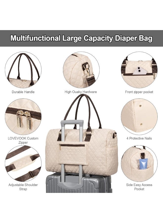 Lovevook LOVEVOOK Diaper Bag Tote with Pacifier Case and Changing Pad, Large Capacity Mommy Bag for Hospital and Weekender Travel, Functional Baby Bag Newborn Baby Essential  - Image 5