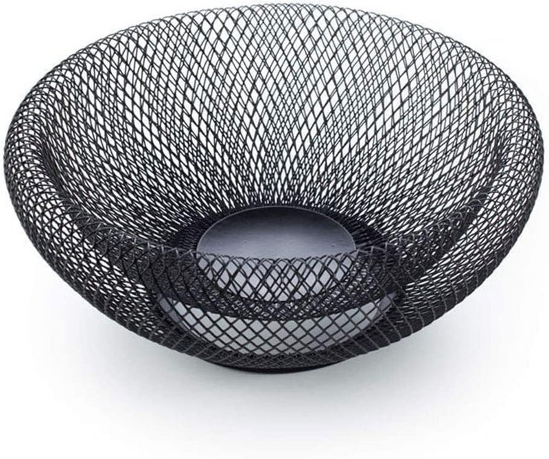 fING Fruit Storage Basket for Kitchen Countertop Metal Wire Mesh Bowl Creative Round Fruits Vegetables Black Home Stand Decorative Centerpiece Organizer Dining Table Attractive - Image 5