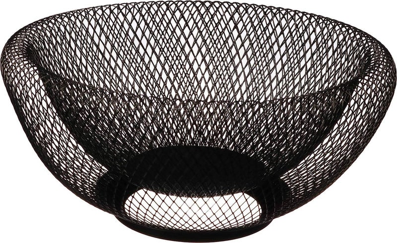 fING Fruit Storage Basket for Kitchen Countertop Metal Wire Mesh Bowl Creative Round Fruits Vegetables Black Home Stand Decorative Centerpiece Organizer Dining Table Attractive - Image 1