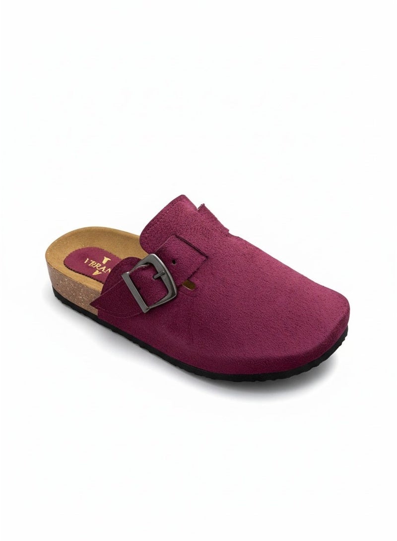 Vbranda Comfortable Mule with side buckle SF-72-MAROON - Image 5