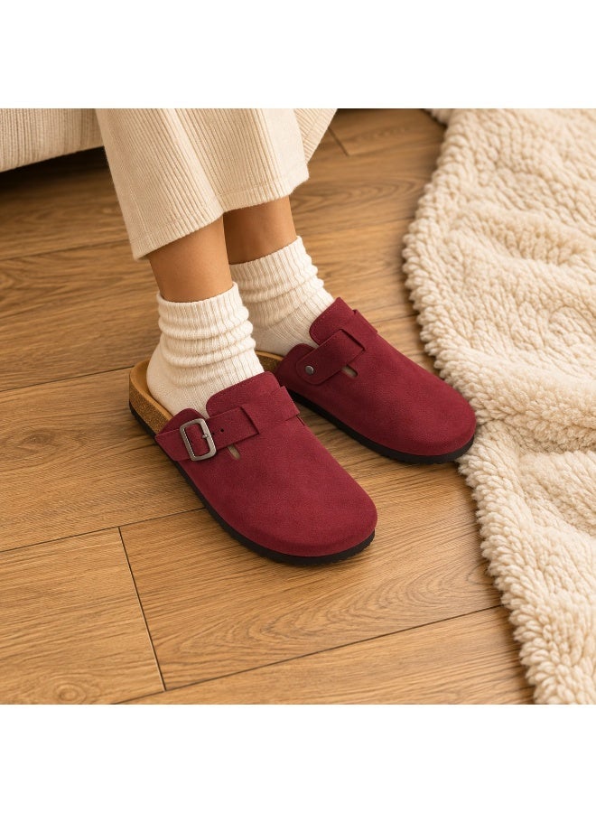 Vbranda Comfortable Mule with side buckle SF-72-MAROON - Image 1