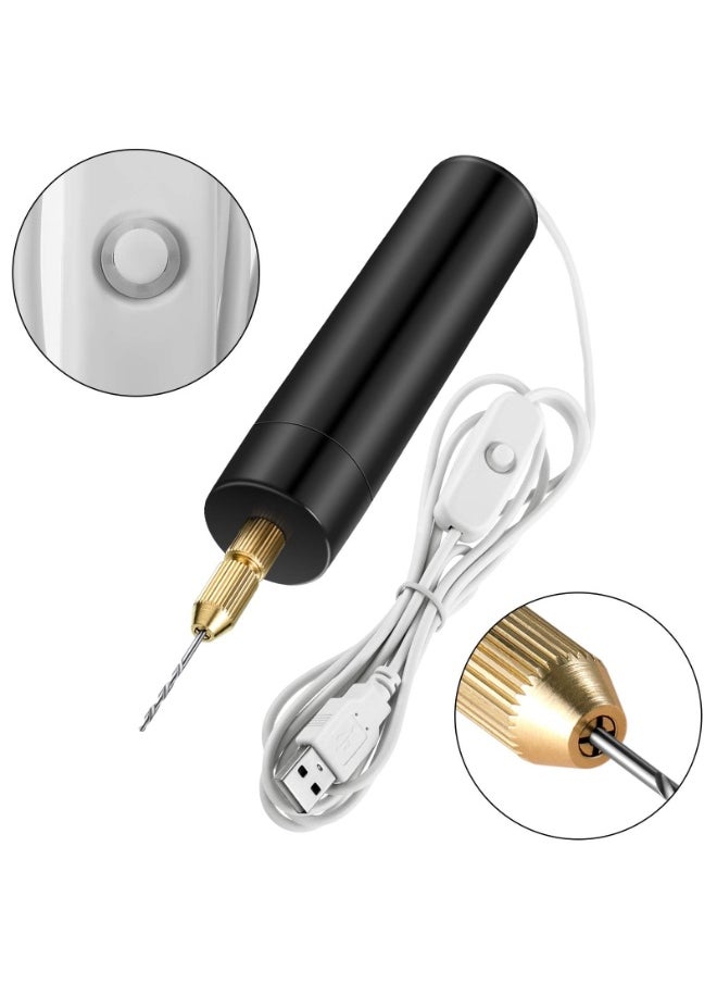 Electric Resin Drill Set, Including 300 Gold Silver Eye Screws, 10 Twist Drill Bits Tools, Electric Mini Drill with Wrench Hex Pin Vise for Resin Casting Molds DIY Keychains Crafts Maki  - Image 2