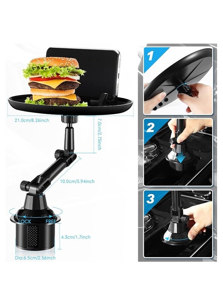 Generic - Adjustable Car Trays for Eating Enjoy Meal and Snack to Keep Car Clean Cup Holder Tray for Car with Phone Holder Wide Car Food Trays - Image 1