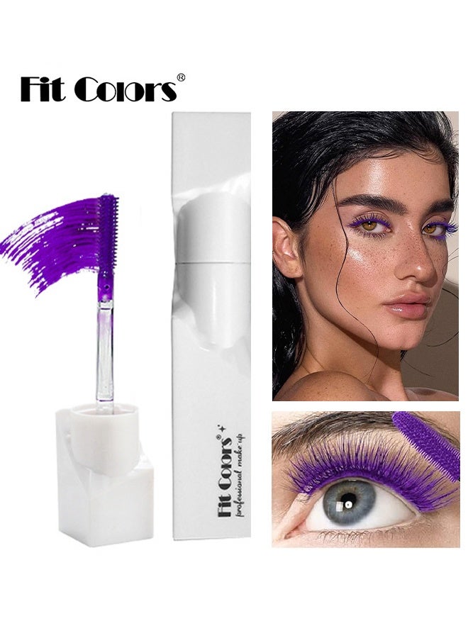 Fit Colors Colored Mascara ,Liquid Colored Mascara Lash Extensions,Waterproof, Sweat-proof, Non-blooming, Long and Multi-color Base #05 Purple - Image 1