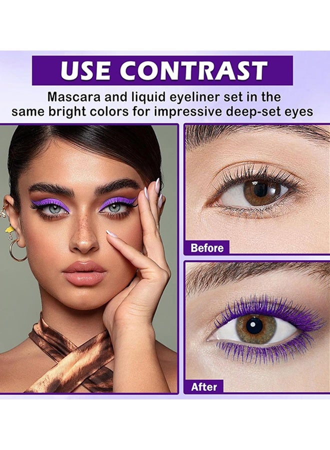 Fit Colors Colored Mascara ,Liquid Colored Mascara Lash Extensions,Waterproof, Sweat-proof, Non-blooming, Long and Multi-color Base #05 Purple - Image 4