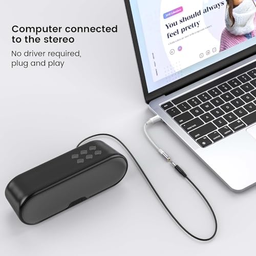 MOSWAG USB to 3.5mm Jack Audio Adapter,USB to Aux Cable with TRRS 4-Pole Mic-Supported Computer Headphone Microphone AUX Adapter External Sound Card for Laptop PC PS4 PS5 (0.65Feet/20cm, White) - Image 3